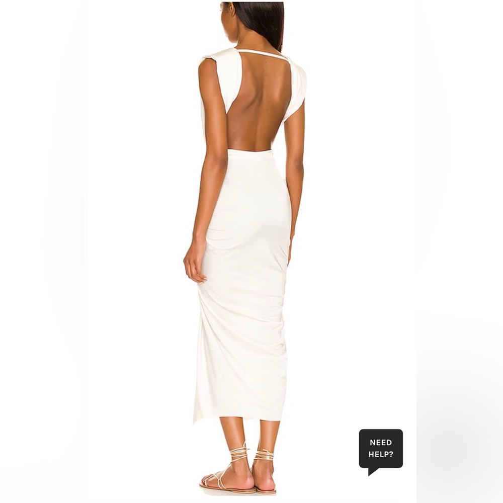 Baobab Mia Plunge V-Neck Gathered Midi Sheath Dress, NWT - Picture 15 of 15